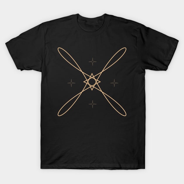 bohemian astrological logo design with sun, stars and sunburst. Boho linear icons or symbols in trendy minimalist style. Modern art T-Shirt by zaiynabhw